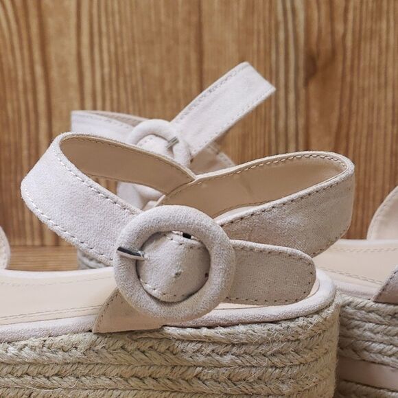 PULL&BEAR Flatform Espadrilles Pale Pink Sandles - Picture 4 of 9